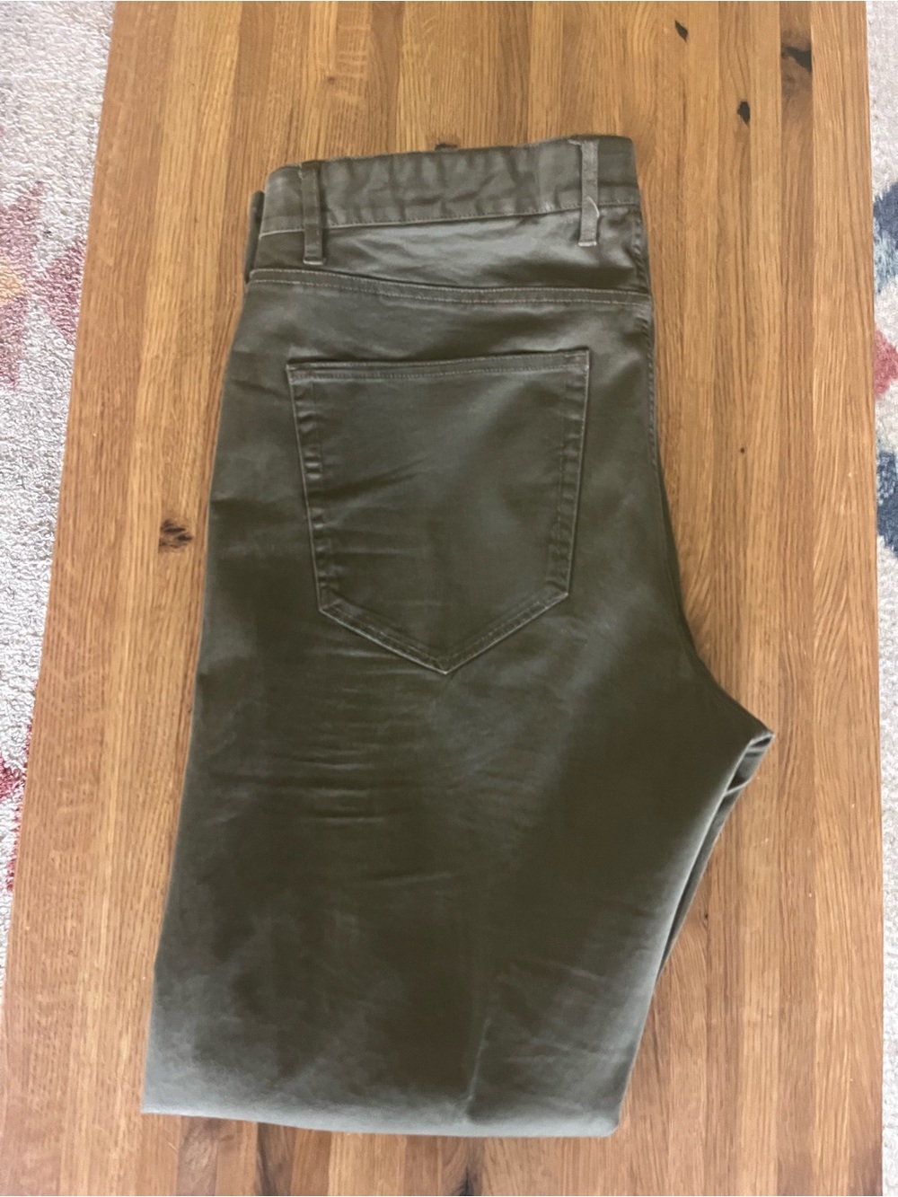 Michael Kors Olive Green Slim Pants with Branded Waist Patch